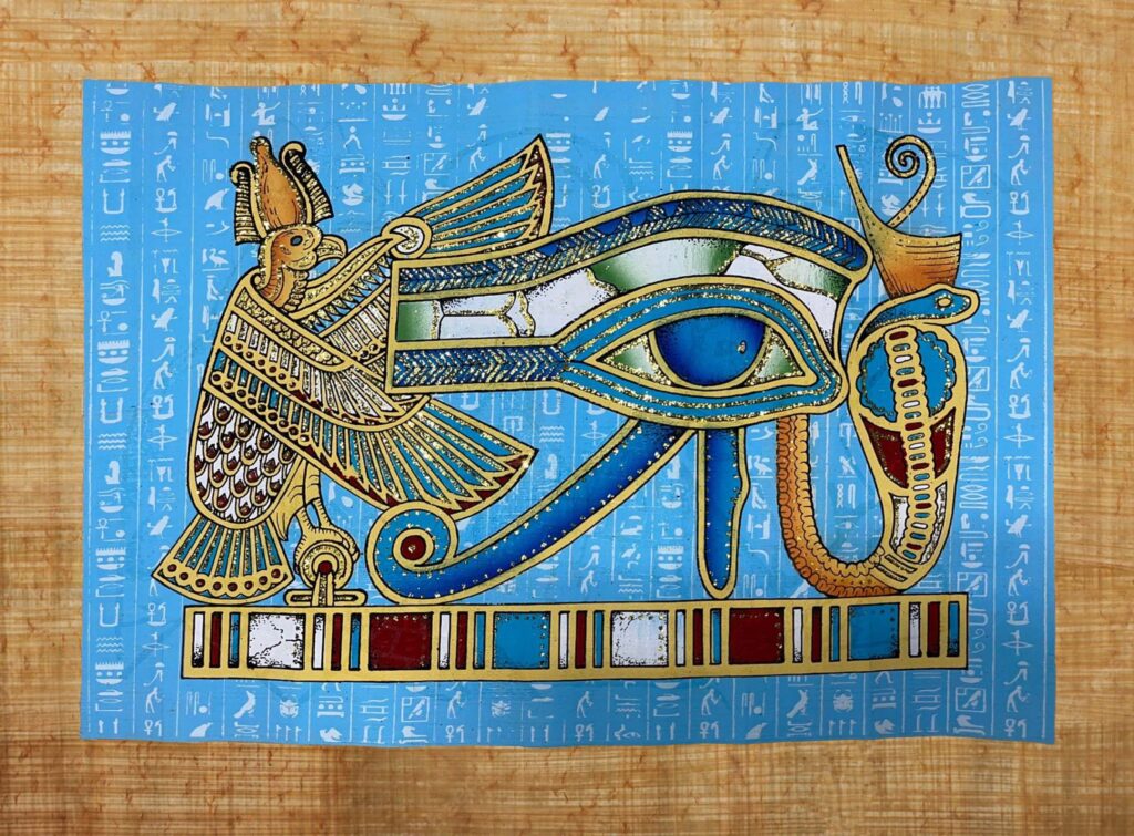 Painted Egyptian Papyrus (Eye of Ra), Glow in The Dark – Zyadco Store